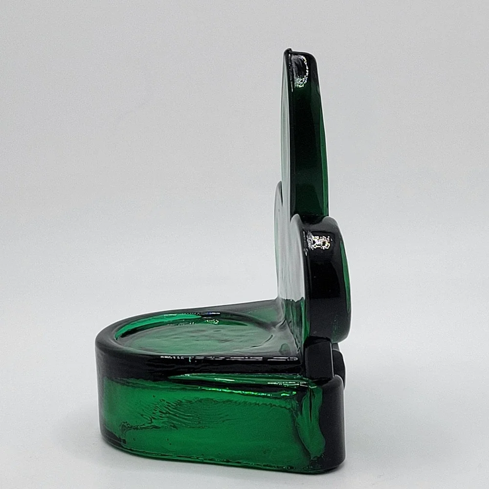 Emerald Green Glass Fleur-de-Lis Tealight Candle Holder Decor‎